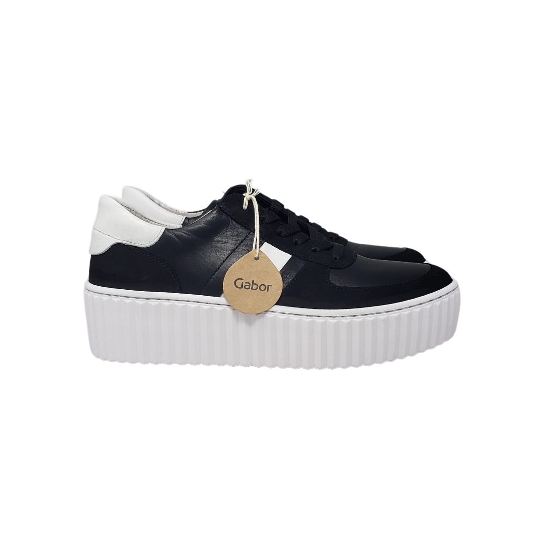 Gabor Sporty Black Sneakers | Cinderella Shoes
